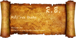 Róna Buda névjegykártya